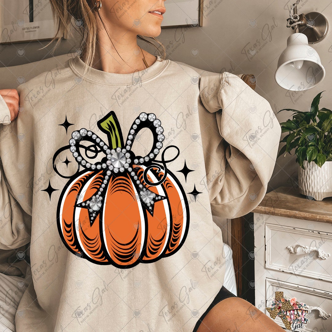 Pumpkin Ribbon Rhinestone Cute Pumpkin PNG, Rhinestone Bow Pumpkin PNG, Pumpkin PNG, Autumn Png ...