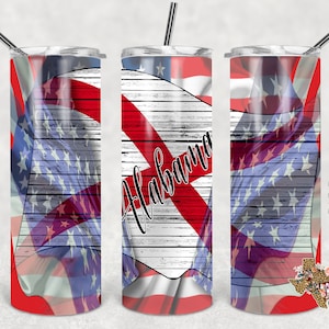 20 oz Skinny Tumbler Alabama flag US flag Sublimation Design png Instant DIGITAL ONLY