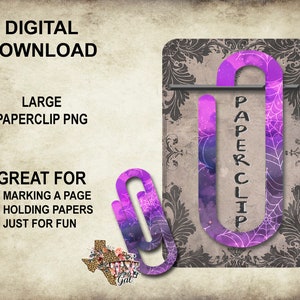 Large Paperclip Sublimation, Spider Webs Paperclip PNG, Glitter Halloween Paperclip PNG, Teacher Gift, Paperclip PNG, Digital Download