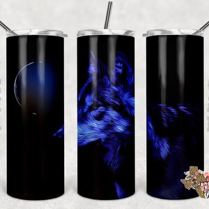20 oz Skinny Tumbler Wolf Sublimation Design PNG Instant DIGITAL ONLY