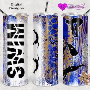 Swim Tumbler Wrap, 20oz Sublimation Tumbler PNG, Digital Download, Seamless Design