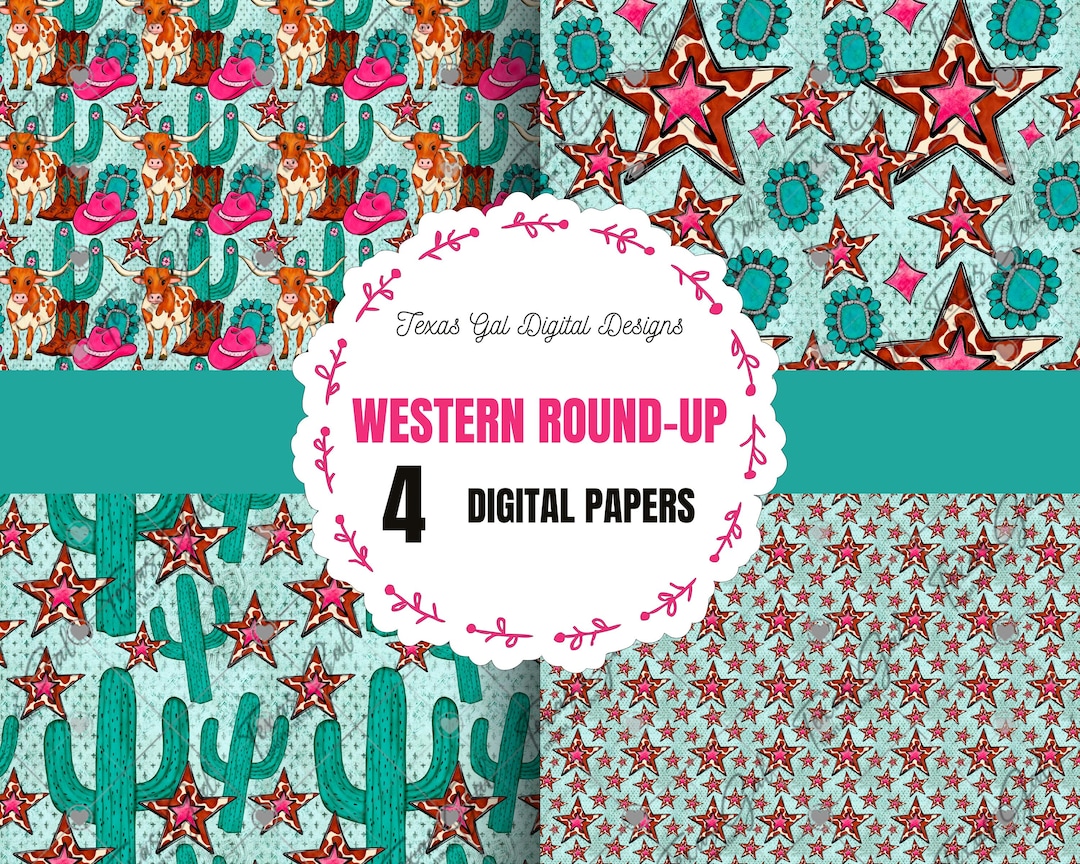 Western Digital Paper Bundle, Hand Drawn, Alphabet, Background ...