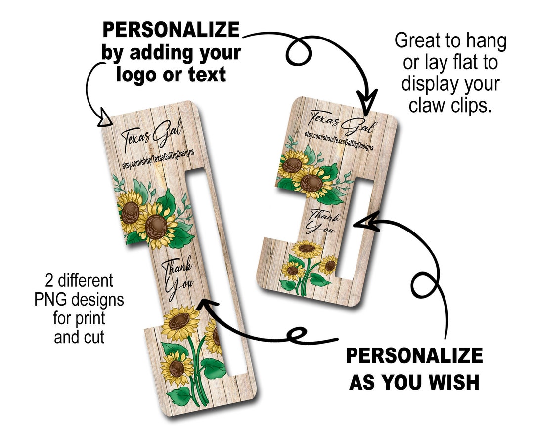 Hair Clip Display Cards PNG, Personalize Display Cards Png, Large and