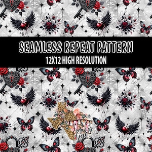Gothic Valentine Digital Paper Background, Scrapbook Paper PNG, Trendy Digital Paper, Download Download, Instant Download, PNG Sublimation
