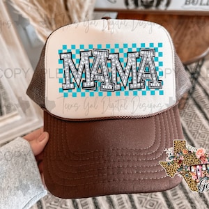 Mama Retro Diamonds Hat Patch PNG, Trucker Hat Patch Png, Faux Embroidery Hat Patch, Gift For Her, Trendy PNG, Hat Bar, Digital Download