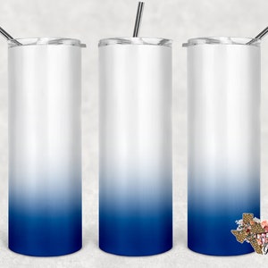 Ombre Blue, 20 oz Skinny Tumbler, Sublimation Design, PNG, Instant DIGITAL ONLY