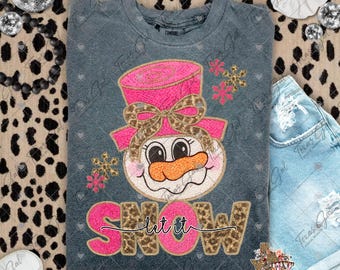 Let It Snow PNG, Faux Yarn, Yarn Snowman Png, Embroidery, Yarn Png, Christmas PNG, Cute Christmas, Crochet Png, Trendy, Digital Download