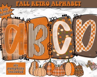 Alfabeto PNG, Alpha Fall, Alfabeto carino, Pacchetto Alpha, Lettere scarabocchiate, Uso commerciale, Alfabeto disegnato a mano, Alla moda, Alfabeto stampabile