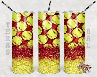 Softball Tumbler Wrap, Tumbler design, 20 oz skinny tumbler design, tumbler, sublimation, digital download, PNG