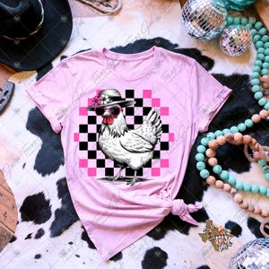Chicken PNG, Checkered Chicken Png, Funny Chicken Png, Chicken With Glasses Png, Chicken Design PNG, Retro Chicken Png, Digital Download