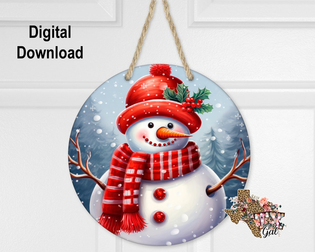 Round Sublimation Door Hanger Christmas Design for Hardboard Blanks ...