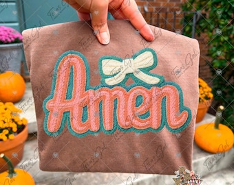 Amen png, namaakgaren png, borduurgaren, garen png, christelijk garen png, christelijk png, coquette bow png, gehaakt png, trendy, digitale download