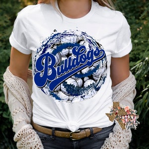 T-shirt Bulldogs Volleyball Blue Tie Dye School Spirit Sublimation Digital Download PNG