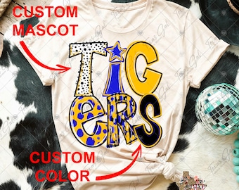 Custom Mascot Design PNG, Custom School PNG, Custom Mascot PNG, Personalized Png, Retro Png, Digital Download, Sublimation Png, T-shirt Png