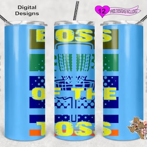 Disc Golf Tumbler Wrap, Boss Of The Toss Tumbler Wrap, 20oz Sublimation Tumbler PNG, Téléchargement numérique, Conception sans couture