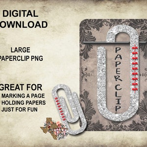 Large Paperclip Sublimation, Baseball Paperclip, Paperclip PNG, Paperclip Sublimation Design, Double Sided, Digital Download