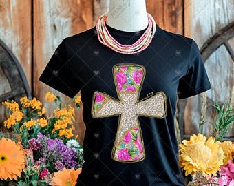 Floral Leopard Cross PNG, Hand Drawn Cross, Watercolor Cross PNG, Cross PNG, Trendy Png, Religious Png, Christian Png, Digital Download