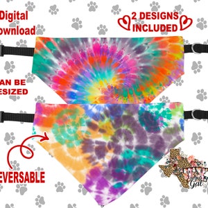 Pet Bandana Tie Dye Personalize Sublimation Template PNG