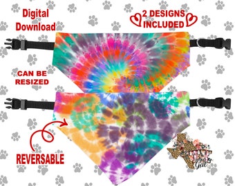 Pet Bandana Tie Dye Personalizar Sublimación Plantilla PNG