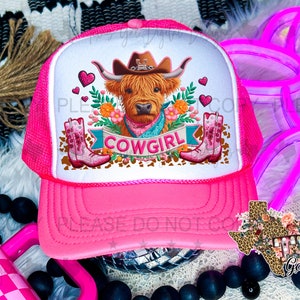 Cowgirl Retro Faux Hat Patch PNG, Trucker Hat Patch Png, Faux Embroidery Hat Patch Png, Hat Patch PNG, Trendy PNG, Hat Bar, Digital Download