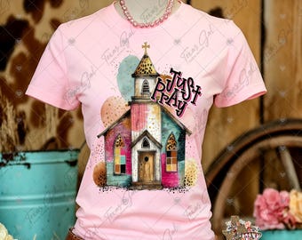 Just Pray PNG, Church Png, Cross Png, Floral Png, Christian Saying, Trendy Png, Religious Png, Christian Png, Digital Download