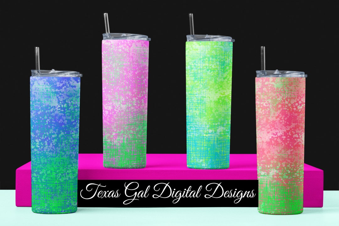 20 Oz Skinny Tumbler Bundle Neon Bright Colors Sublimation Design PNG ...