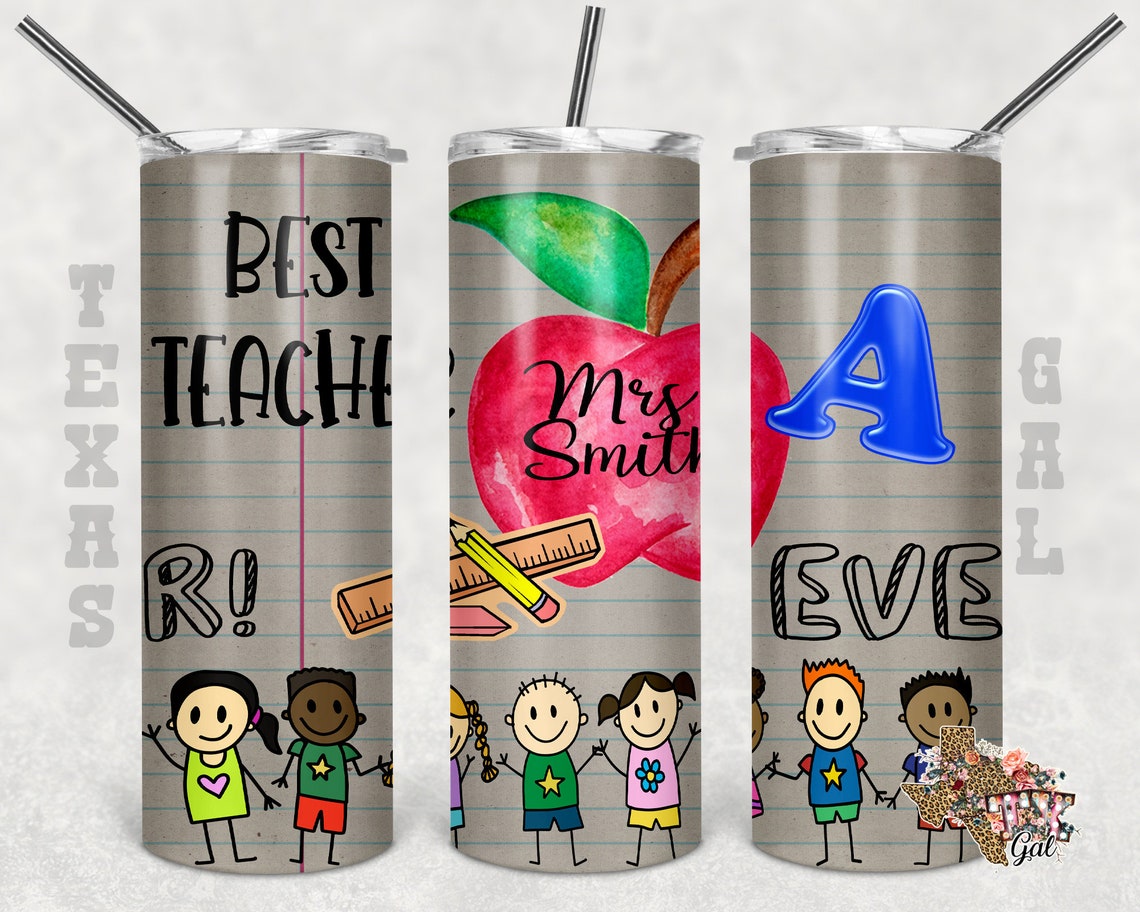 Teacher school Tumbler design 20 oz skinny tumbler design Etsy