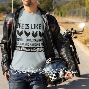T-shirt Life Is Like A C0ck Chickens Instead Of The Word Sublimation Digital Download PNG SVG