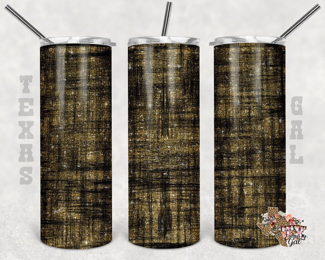 20 Oz Skinny Tumbler Black and Gold Glitter Sublimation Design PNG ...