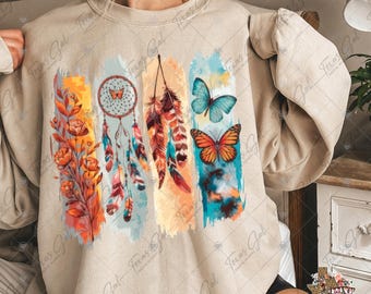 Boho Brushstroke PNG, Brushstroke Png, Dreamcatcher  PNG, Butterfly Png, Boho Png, Trendy Png, Paint Stroke PNG, Digital Download