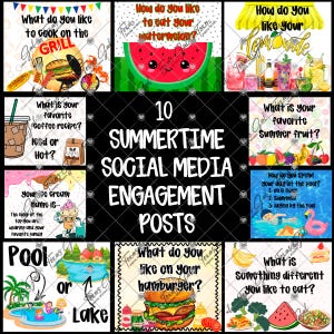 Bundel interactieve sociale media voor betrokkenheid, socialemediaposts zomer, engagementposts, sociale mediabetrokkenheid, socialemedia-graphics
