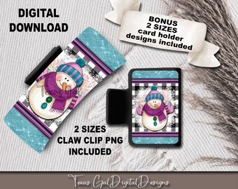 Diseño de sublimación de pinza para el cabello de muñeco de nieve, pinza para el cabello de invierno, pinza para el cabello grande y pequeña PNG, diseño de sublimación de pinza para el cabello, descarga digital