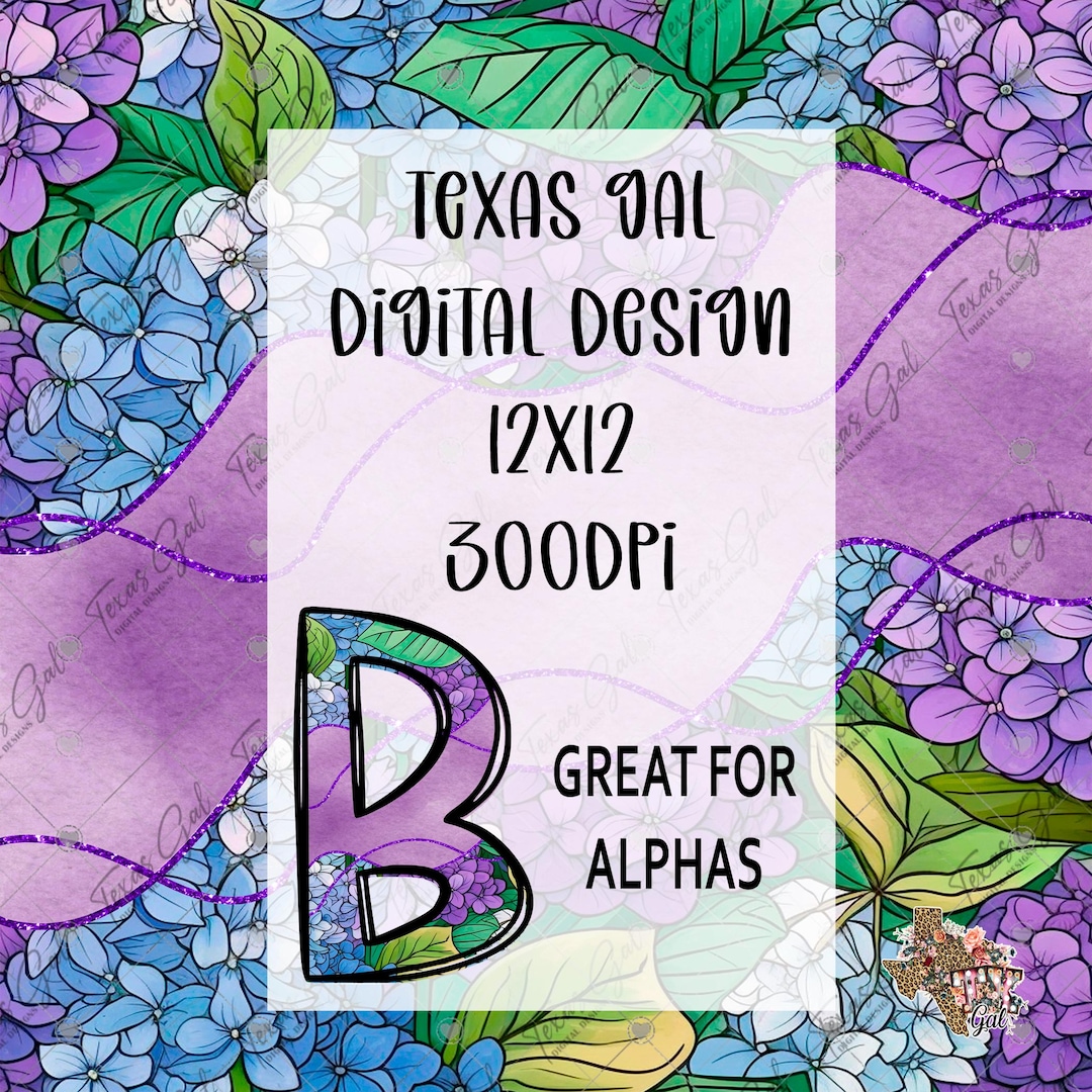 Purple Flower Digital Paper, Alphabet Digital Paper, Background ...