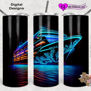 Cruise Ship Tumbler Wrap, Floral Tumbler Wrap, 20oz Sublimation Tumbler Wrap, Digital Download