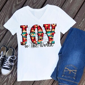 Joy To The World Christmas T-shirt PNG Sublimation Digital Download