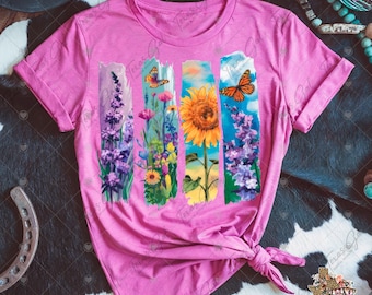 Spring Flowers Brushstroke PNG, Brushstroke Png, Flowers PNG, Butterfly Png, sunflower Png, Trendy Png, Paint Stroke PNG, Digital Download