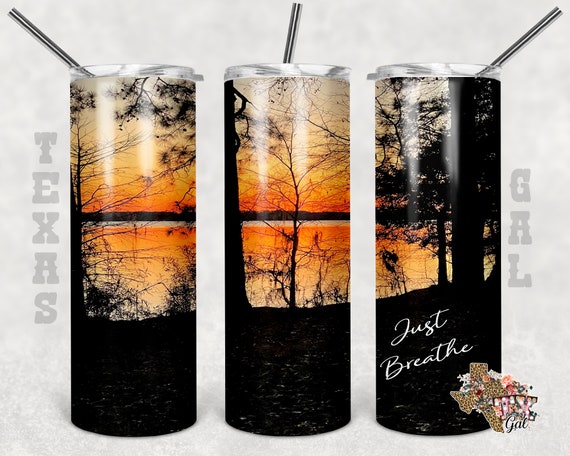 Just Breathe Tumbler Wrap, Tumbler design, 20 oz skinny tumbler design, tumbler, sublimation, digital download, PNG