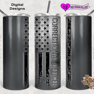 Correctional Officer Tumbler Wrap, Watercolor Tumbler Wrap, 20oz Sublimation Tumbler PNG, Seamless Design