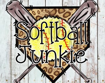 Softball Junkie, Softball, Leopard, Sports, PNG, Sublimation, Digital Download