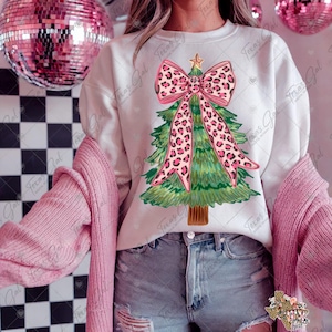 Coquette Bow Christmas Tree Png, PNG, Retro Christmas Trees PNG, Christmas PNG, Trendy Christmas Png, Sublimation, Digital Download