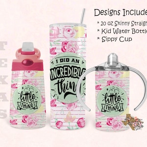 Tumbler design, bundle, 20 oz skinny tumbler design, 12 oz kid water bottle, sippy cup, tumbler, sublimation, digital download, PNG