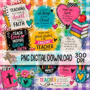 Digital Paper, Teacher, School, Christian, Hand Drawn, Journal, Alphabet, Background Scrapbook, Trendy, Digital Instant Download