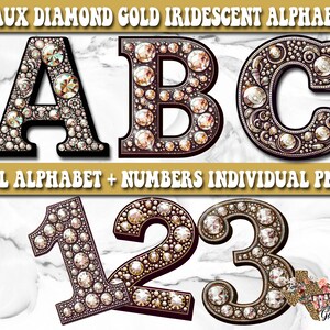 Rhinestone Alphabet and Numbers PNG, Faux Rhinestone Clipart, Alphabet ...