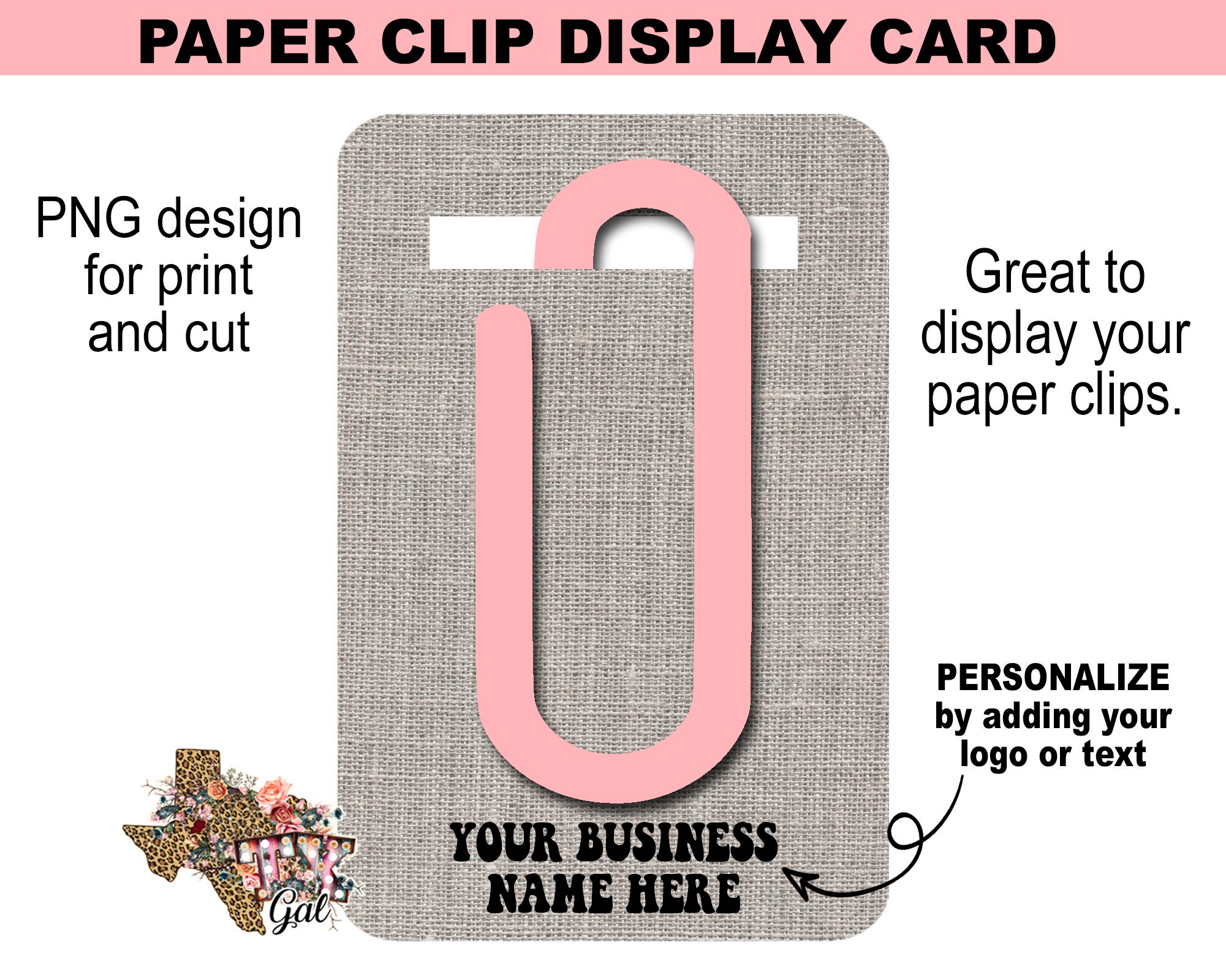 Paper Clip Display Cards PNG, Personalize Display Cards Png, Large ...
