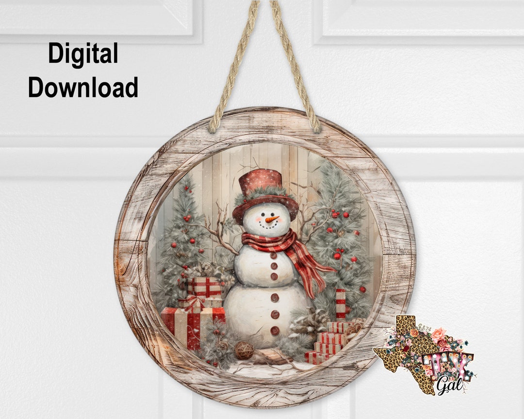 Round Sublimation Door Hanger Christmas Design for Hardboard Blanks ...