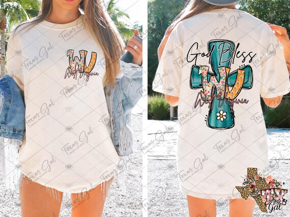 God Bless West Virginia PNG, West Virginia Png, State Png, Front And Back Png, Cross PNG, Christian Png, Trendy Png, Download Download