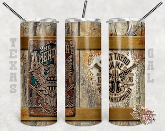 20 oz Skinny Tumbler 2nd Amendment Don&#39;t Tread on me Sublimation Design PNG Instant DIGITAL ONLY