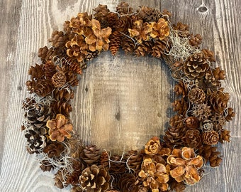 Pinecone Wreath - Pinyon Pine and Douglas Fir Wreath - All-Natural  -  Eclectic - Woodland - Farmhouse - Rustic - Lodge - Unique Gift