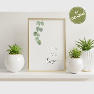 Badezimmer Poster Botanischer Eukalyptus FINE ART Bilder in einem atemberaubenden minimalistischen Stil. Zitate in verschiedenen Größen und Worten