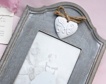 Wooden Rustic Photo Frame - With Heart